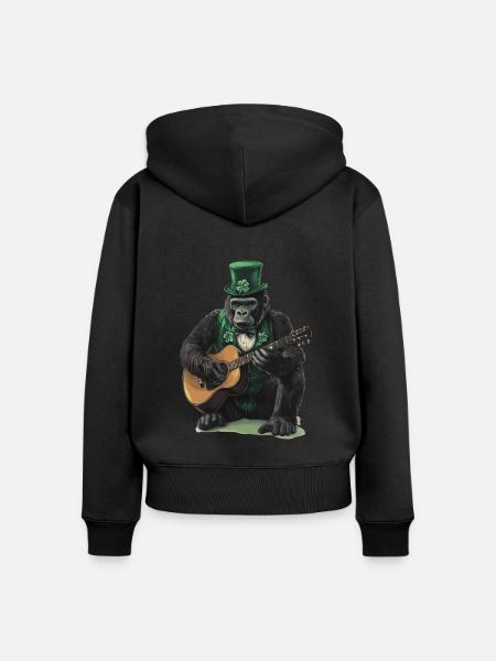 Gorilla - Frauen Premium Bio Zip Hoodie - Schwarz