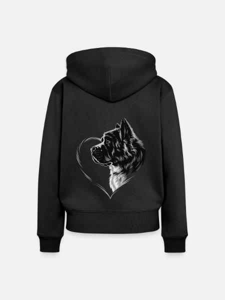 Bernhardiner - Frauen Premium Bio Zip Hoodie - Schwarz