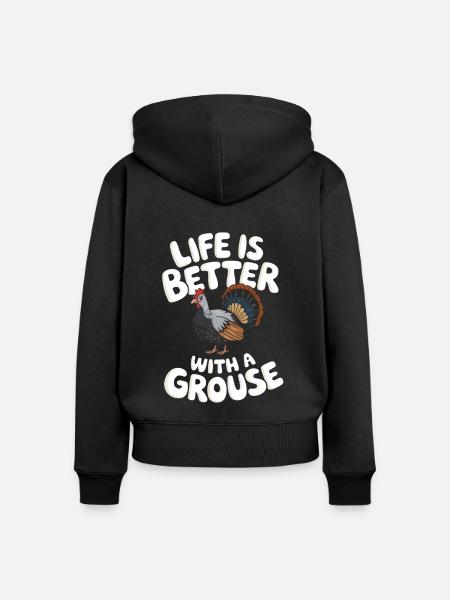 Auerhahn - Frauen Premium Bio Zip Hoodie - Schwarz
