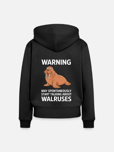 Walross - Frauen Premium Bio Zip Hoodie - Schwarz