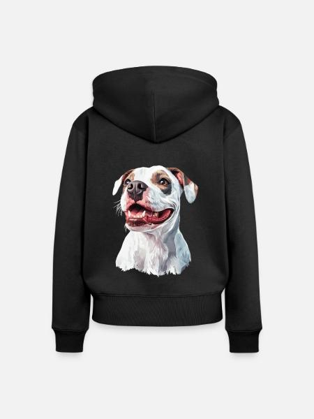 Hund - Frauen Premium Bio Zip Hoodie - Schwarz