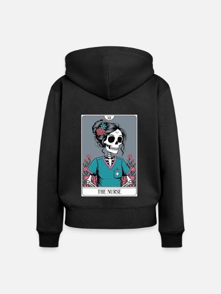 Tarotkarte - Frauen Premium Bio Zip Hoodie - Schwarz