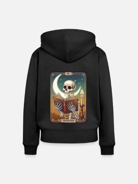 Tarotkarte - Frauen Premium Bio Zip Hoodie - Schwarz