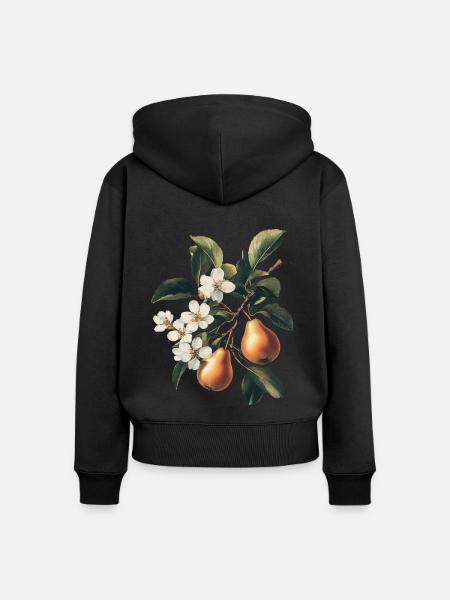 Birne - Frauen Premium Bio Zip Hoodie - Schwarz