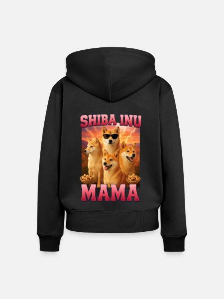 Shiba Inu - Frauen Premium Bio Zip Hoodie - Schwarz