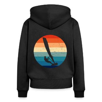 Planche à voile Surf Planche à voile Hommes Planche à voile - Sweat à capuche zippé Premium bio Femme - noir - Dos - Julia (174cm)