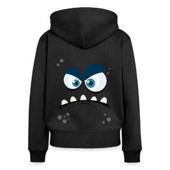 Monster Face 3 - Women's Premium Organic Zip Hoodie - black - Back - Julia (174cm)