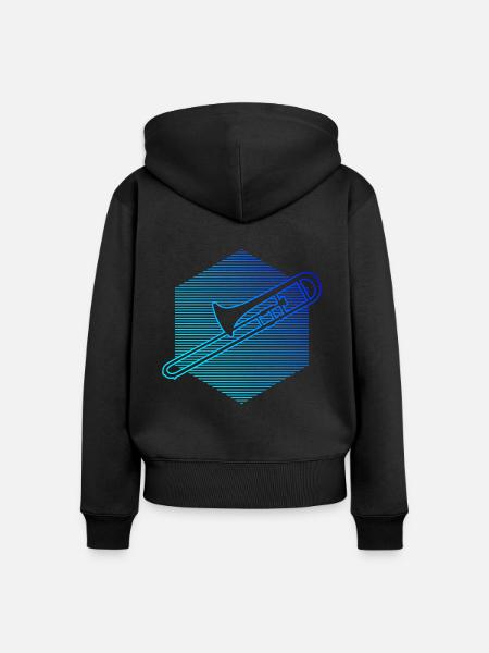 Posaunistin Tenorposaune Blechblasinstrument - Frauen Premium Bio Zip Hoodie - Schwarz