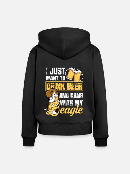 Bier Trinken - Frauen Premium Bio Zip Hoodie - Schwarz