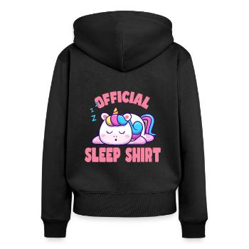 Gute Nacht Einhorn - Frauen Premium Bio Zip Hoodie - Schwarz - Hinten - Julia (174cm)