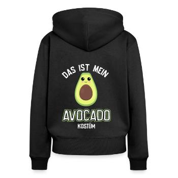 Karneval Kostüm Avocado - Frauen Premium Bio Zip Hoodie - Schwarz - Hinten - Julia (174cm)