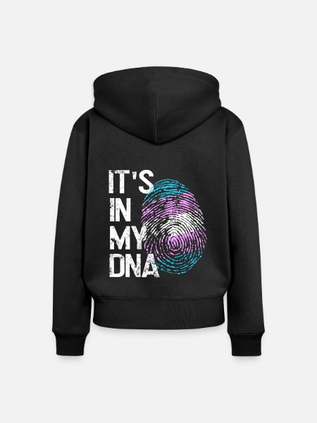 LGBTQ-Liebe in meiner DNA - Frauen Premium Bio Zip Hoodie - Schwarz
