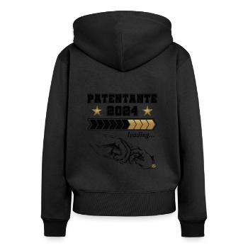 Patentante 2024 - Frauen Premium Bio Zip Hoodie - Schwarz - Hinten - Julia (174cm)