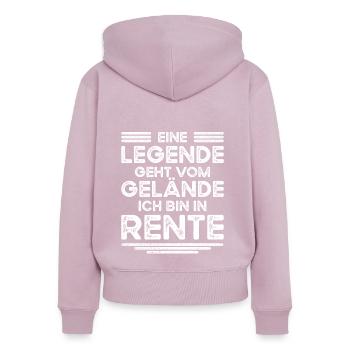 Rente Legende Gelände Renteneintritt Rentner - Frauen Premium Bio Zip Hoodie - Altrosa - Hinten - Julia (174cm)
