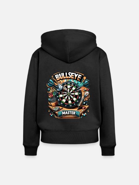 Bullseye Master : Conception de fléchettes colorées - Sweat à capuche zippé Premium bio Femme - noir