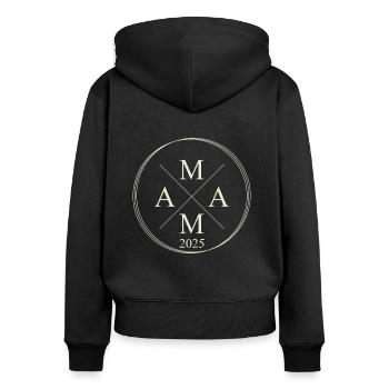 Mama Est 2025 Mutter 2025 Level zur Mama 2025 - Frauen Premium Bio Zip Hoodie - Schwarz - Hinten - Julia (174cm)