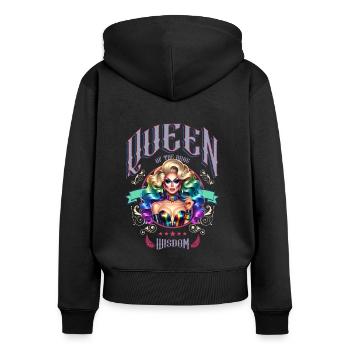 Reine du groove de la fierté LGBTQ+ - Sweat à capuche zippé Premium bio Femme - noir - Dos - Julia (174cm)