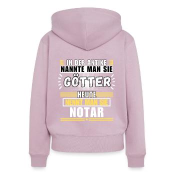 Götter in der Antike. Heute Notar - Frauen Premium Bio Zip Hoodie - Altrosa - Hinten - Julia (174cm)