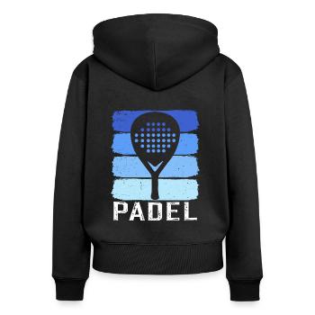 Retro padel - Women's Premium Organic Zip Hoodie - black - Back - Julia (174cm)