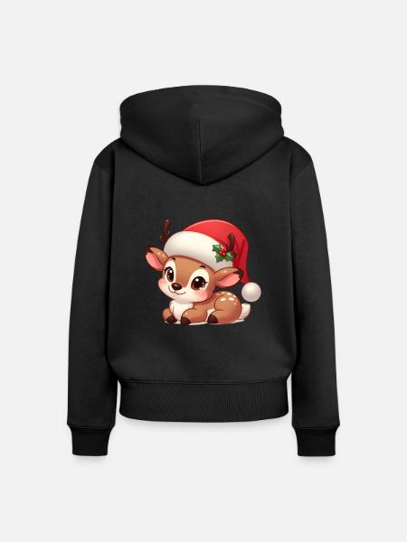 Rudolf 12 - Frauen Premium Bio Zip Hoodie - Schwarz