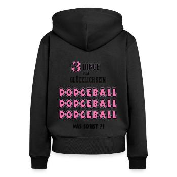 Dodgeball Was Sonst Spiel Dodgeballerin Spielerin - Frauen Premium Bio Zip Hoodie - Schwarz - Hinten - Julia (174cm)