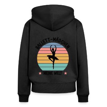 Ballett Positionen Tänzerin Ballerina Ballet Tanz - Frauen Premium Bio Zip Hoodie - Schwarz - Hinten - Julia (174cm)