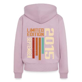 September 2015 Originelle Geschenkidee zum Geburtstag - Frauen Premium Bio Zip Hoodie - Altrosa - Hinten - Julia (174cm)