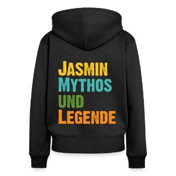 Mythos Jasmin die Legende Vorname Jasmin - Frauen Premium Bio Zip Hoodie - Schwarz - Hinten - Julia (174cm)