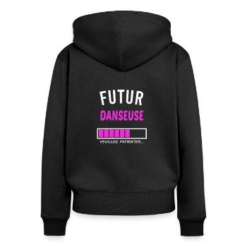 futur danseuse - Sweat à capuche zippé Premium bio Femme - noir - Dos - Julia (174cm)