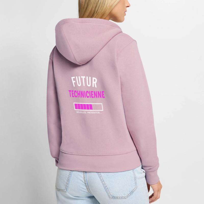 futur technicienne Sweat à capuche zippé Premium bio Femme