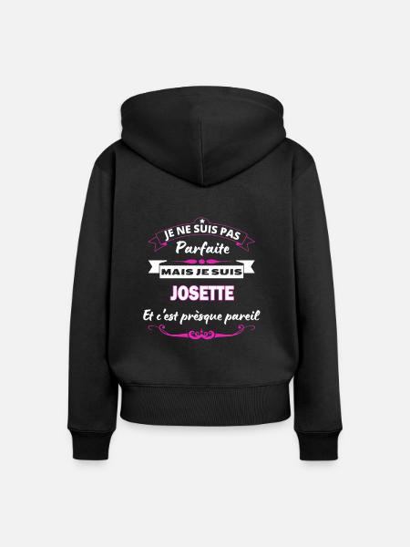 je ne suis pas Parfaite Josette - Sweat à capuche zippé Premium bio Femme - noir