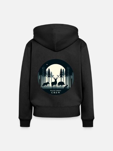 Black Forest Crew - Frauen Premium Bio Zip Hoodie - Schwarz