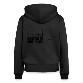 TEAM Belgian Malinois Dog Dog Wilsigns - Women's Premium Organic Zip Hoodie - black - Back - Julia (174cm)