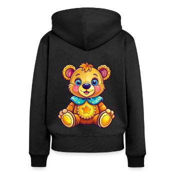 Cute Teddy - Women's Premium Organic Zip Hoodie - black - Back - Julia (174cm)