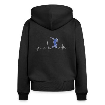 Tanzen Herzschlag - Frauen Premium Bio Zip Hoodie - Schwarz - Hinten - Julia (174cm)