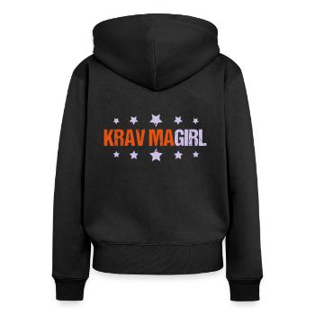 Krav Maga Girl - Sweat à capuche zippé Premium bio Femme - noir - Dos - Julia (174cm)