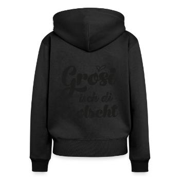 Grosi isch di coolscht Oma Schweiz Schweizer - Frauen Premium Bio Zip Hoodie - Schwarz - Hinten - Julia (174cm)