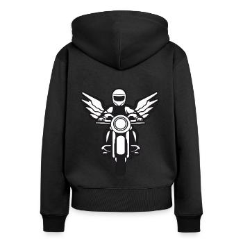 Himmlische Fahrt - Frauen Premium Bio Zip Hoodie - Schwarz - Hinten - Julia (174cm)