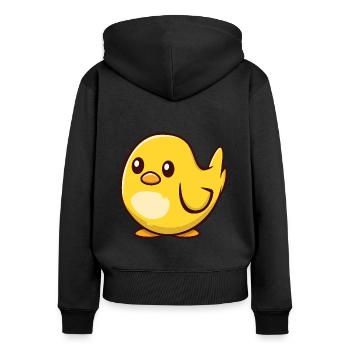 Chick - Women's Premium Organic Zip Hoodie - black - Back - Julia (174cm)
