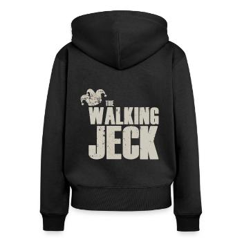 le jeck qui marche - Sweat à capuche zippé Premium bio Femme - noir - Dos - Julia (174cm)