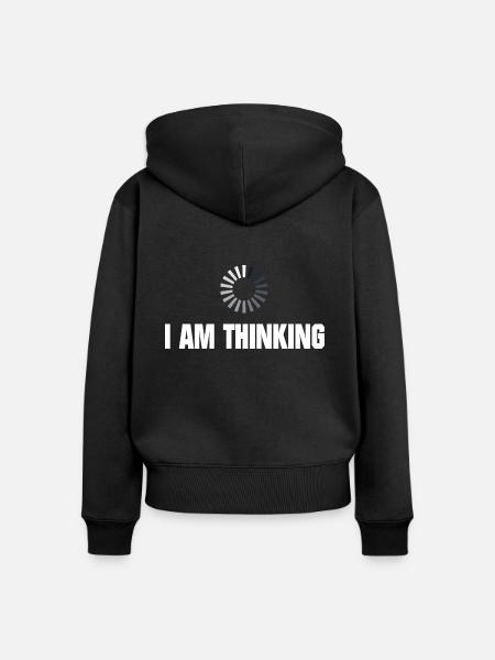 Ich denke nach - Frauen Premium Bio Zip Hoodie - Schwarz