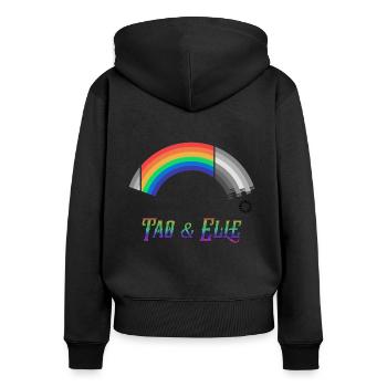 Heartstopper Rainbow Tao et Elle LBGTQIA+ - Sweat à capuche zippé Premium bio Femme - noir - Dos - Julia (174cm)
