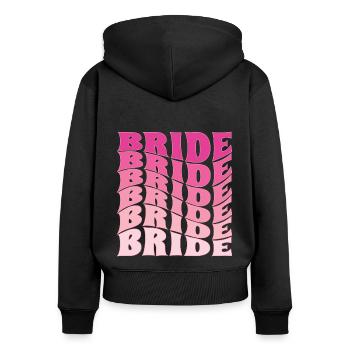 Retro Braut Zukunft Frau, Junggesellenabschied Geschenk - Frauen Premium Bio Zip Hoodie - Schwarz - Hinten - Julia (174cm)