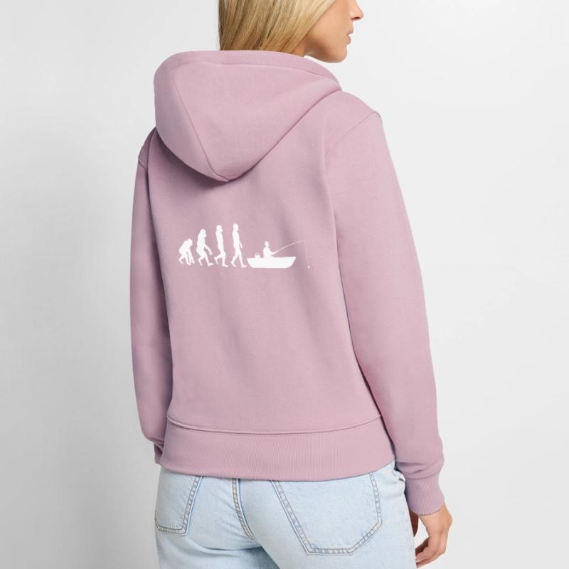 Evolution Bateau pêche Sweat à capuche zippé Premium bio Femme