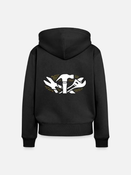 Handwerker - Frauen Premium Bio Zip Hoodie - Schwarz