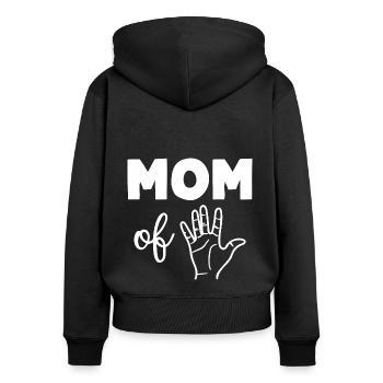 Mom of Five - Women's Premium Organic Zip Hoodie - black - Back - Julia (174cm)