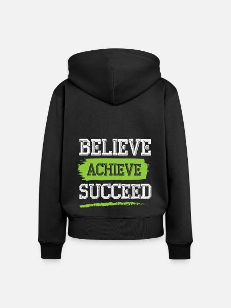 glaube an erfolg - Frauen Premium Bio Zip Hoodie - Schwarz