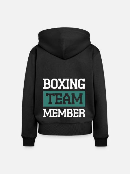 Boxing Team - Frauen Premium Bio Zip Hoodie - Schwarz