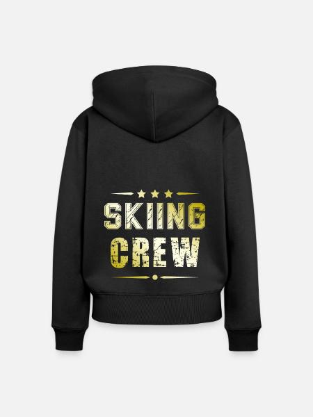 Skiing Crew - Frauen Premium Bio Zip Hoodie - Schwarz