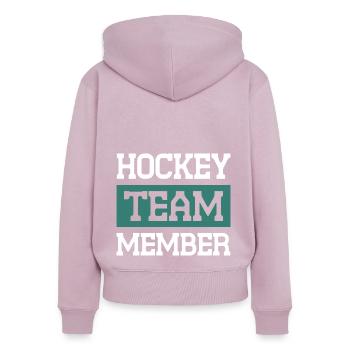 Équipe de hockey - Sweat à capuche zippé Premium bio Femme - rose poudré - Dos - Julia (174cm)